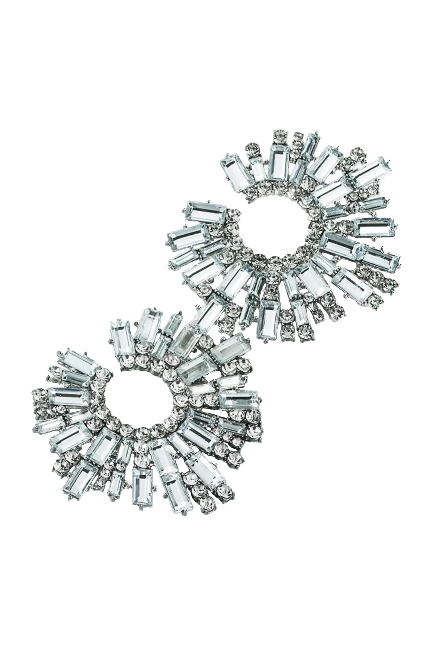 Reynolds Silver Round Diamond Earrings
