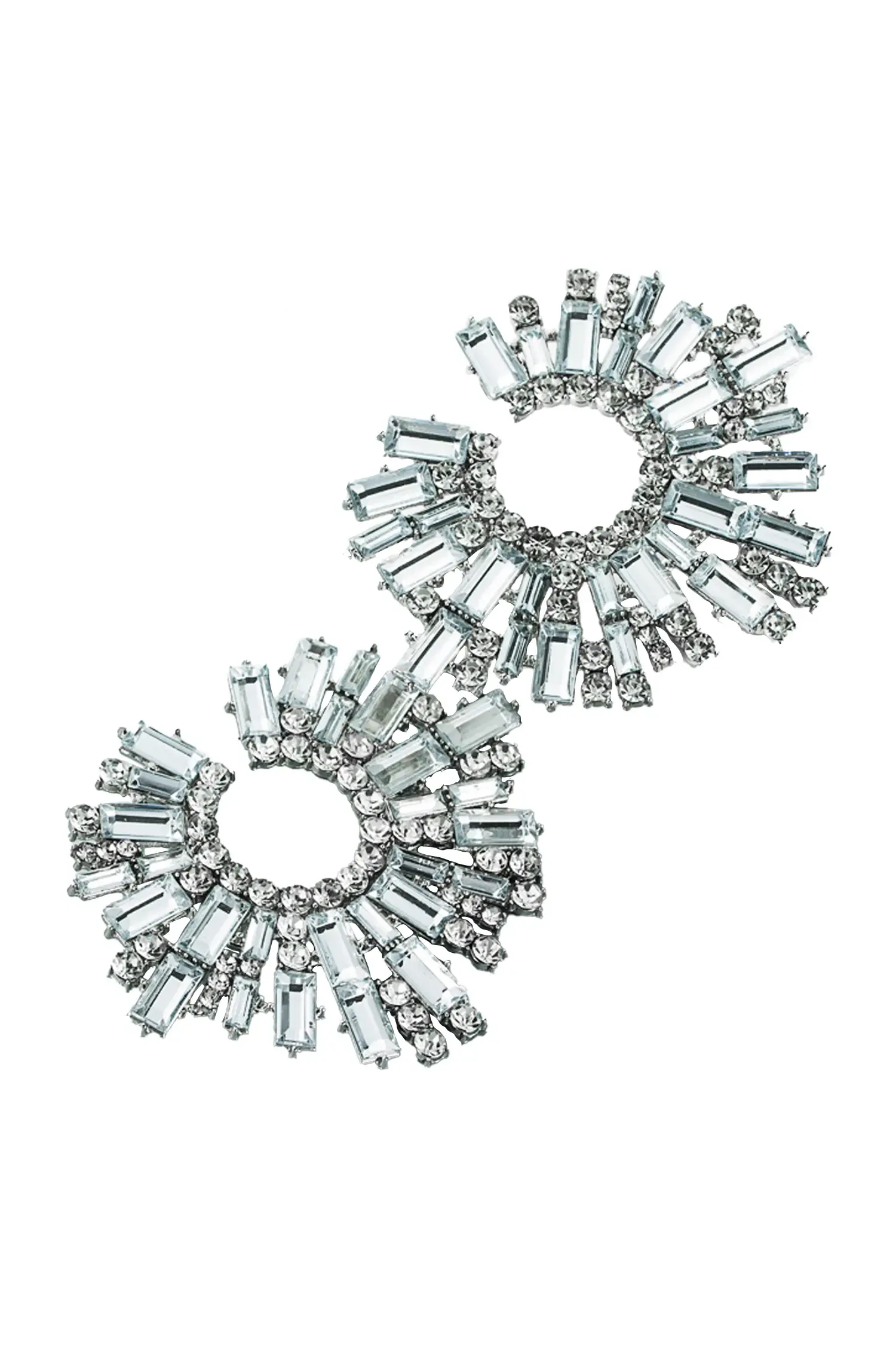 Reynolds Silver Round Diamond Earrings