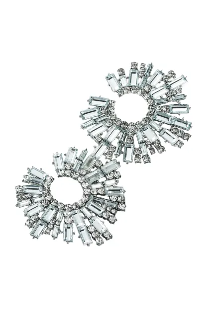 Reynolds Silver Round Diamond Earrings