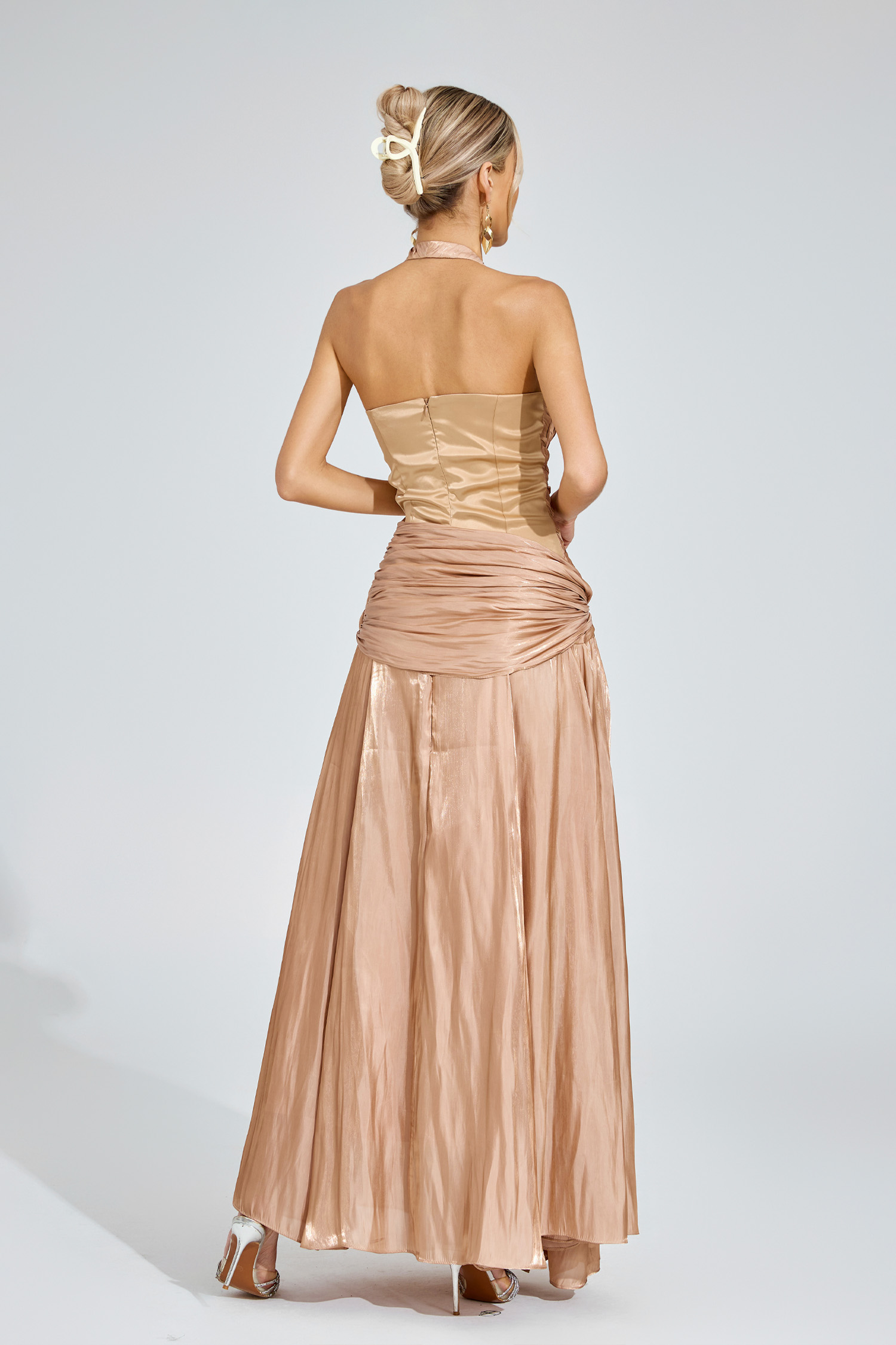 Tyrone Champagne Halter Dress