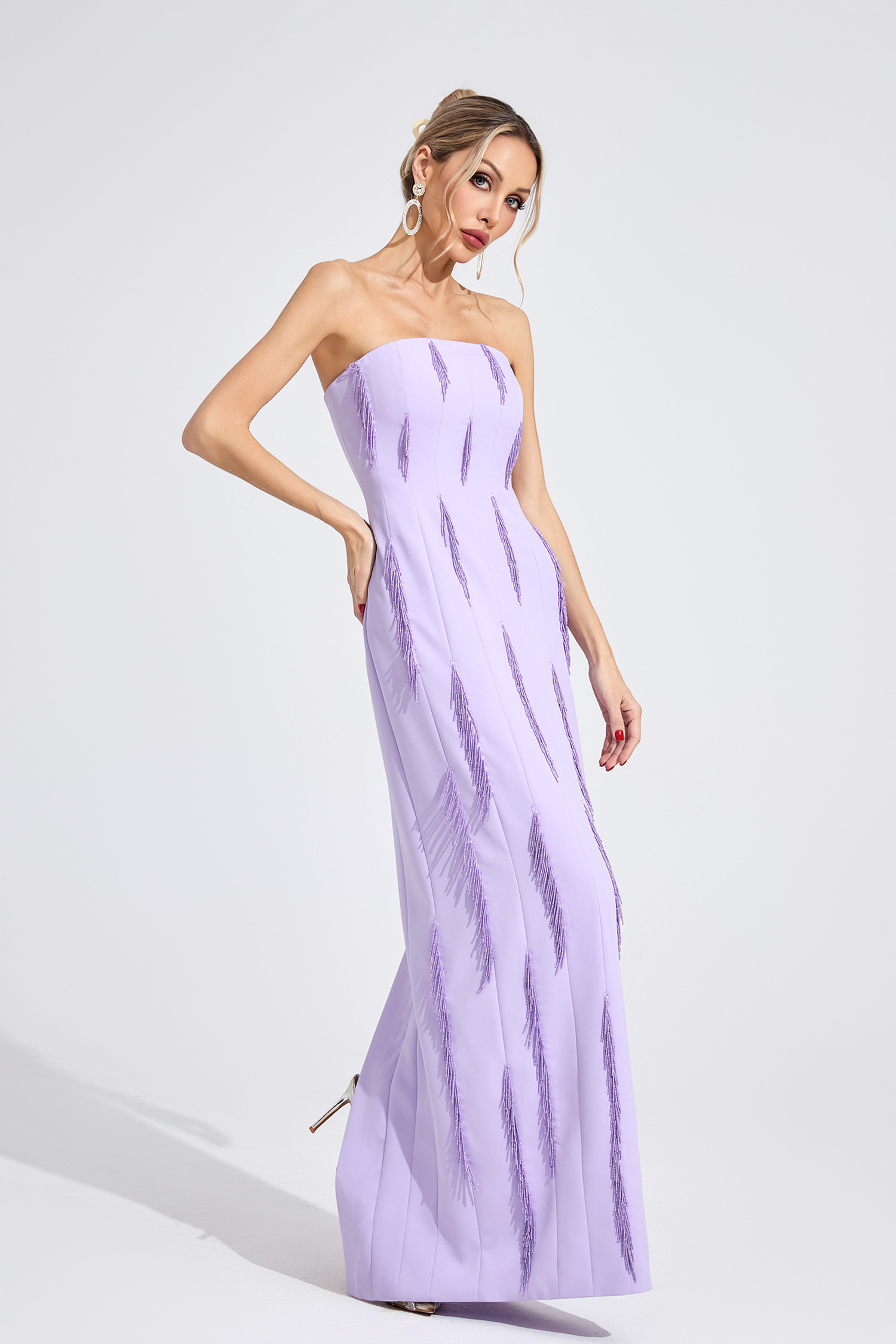 Stone Violet Floral Maxi Dress