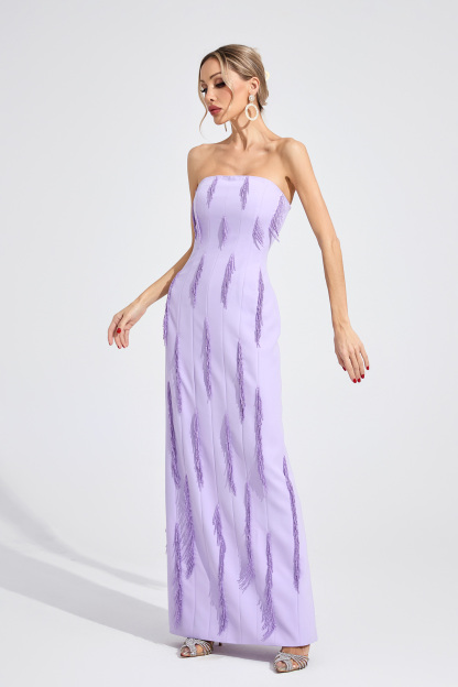 Stone Violet Floral Maxi Dress