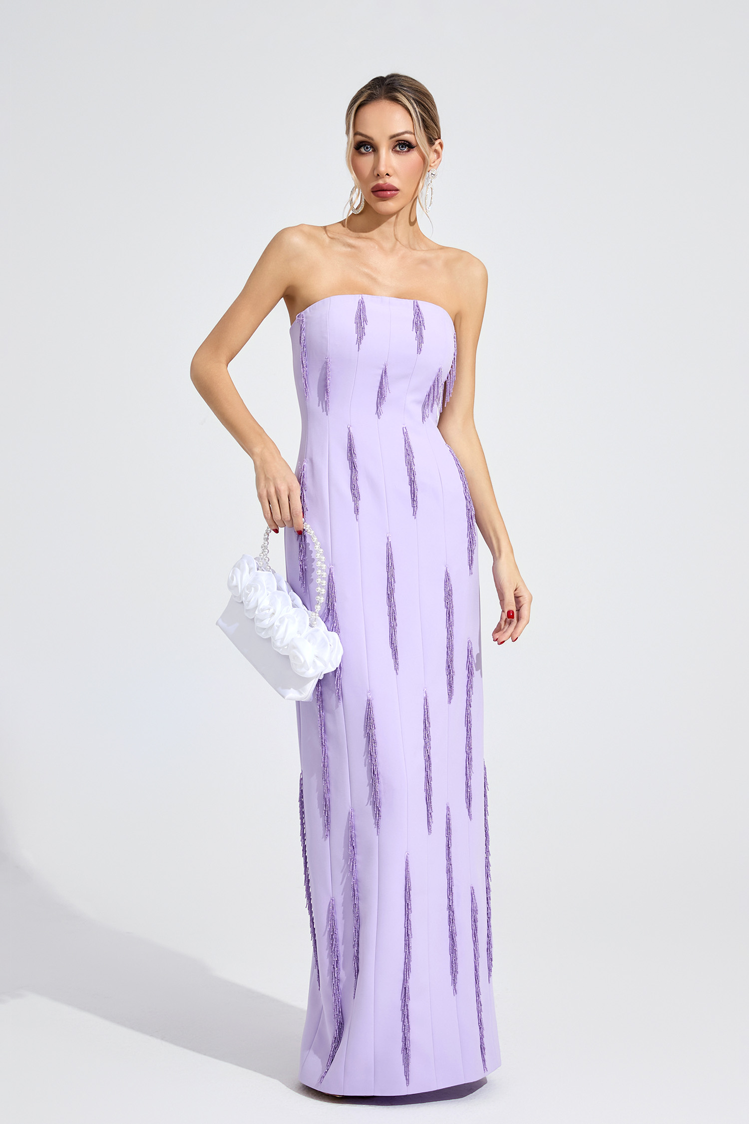 Stone Violet Floral Maxi Dress
