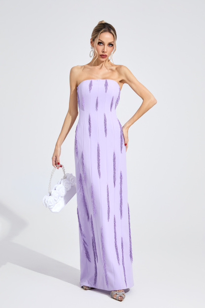 Stone Violet Floral Maxi Dress