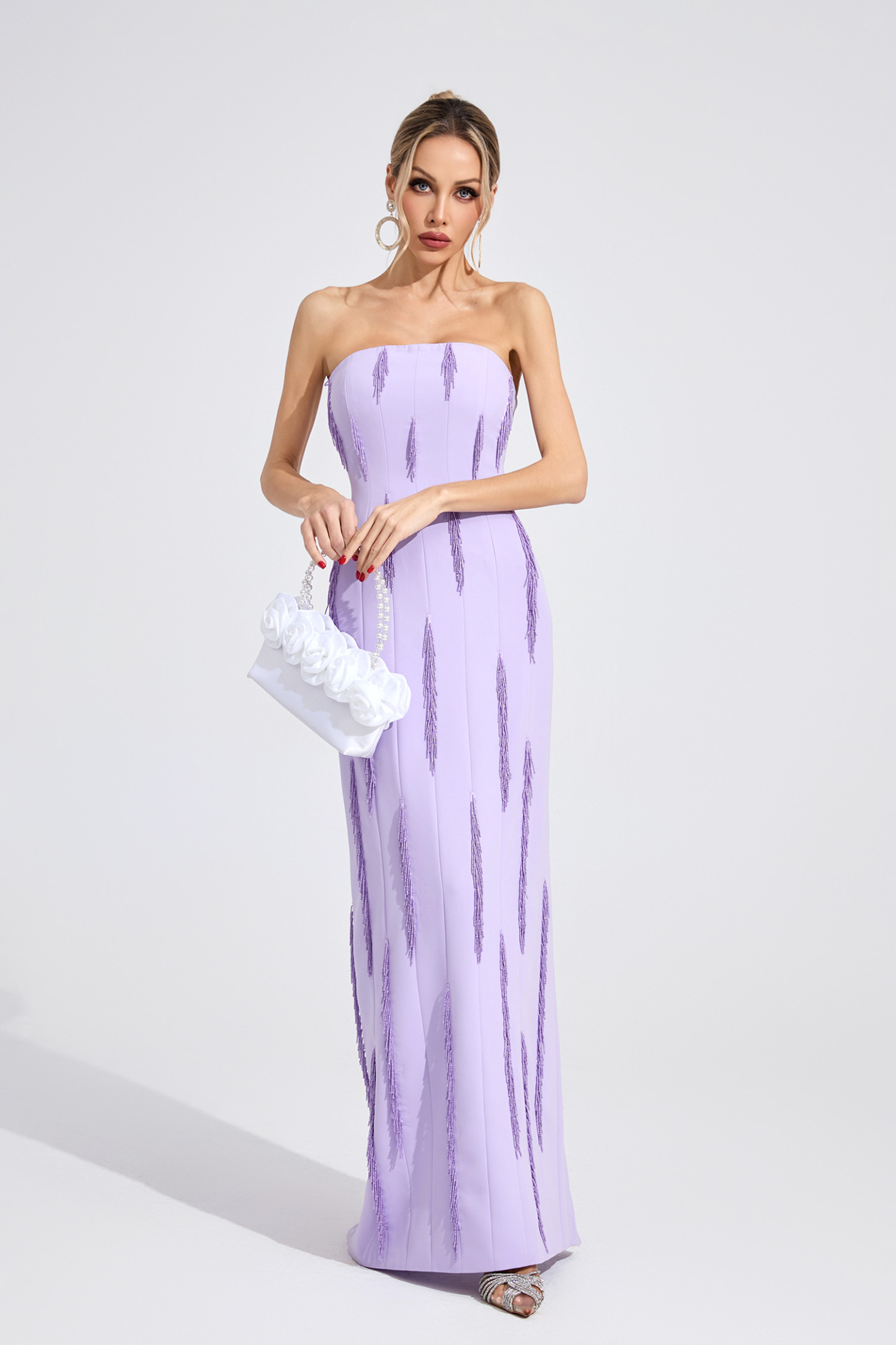 Stone Violet Floral Maxi Dress