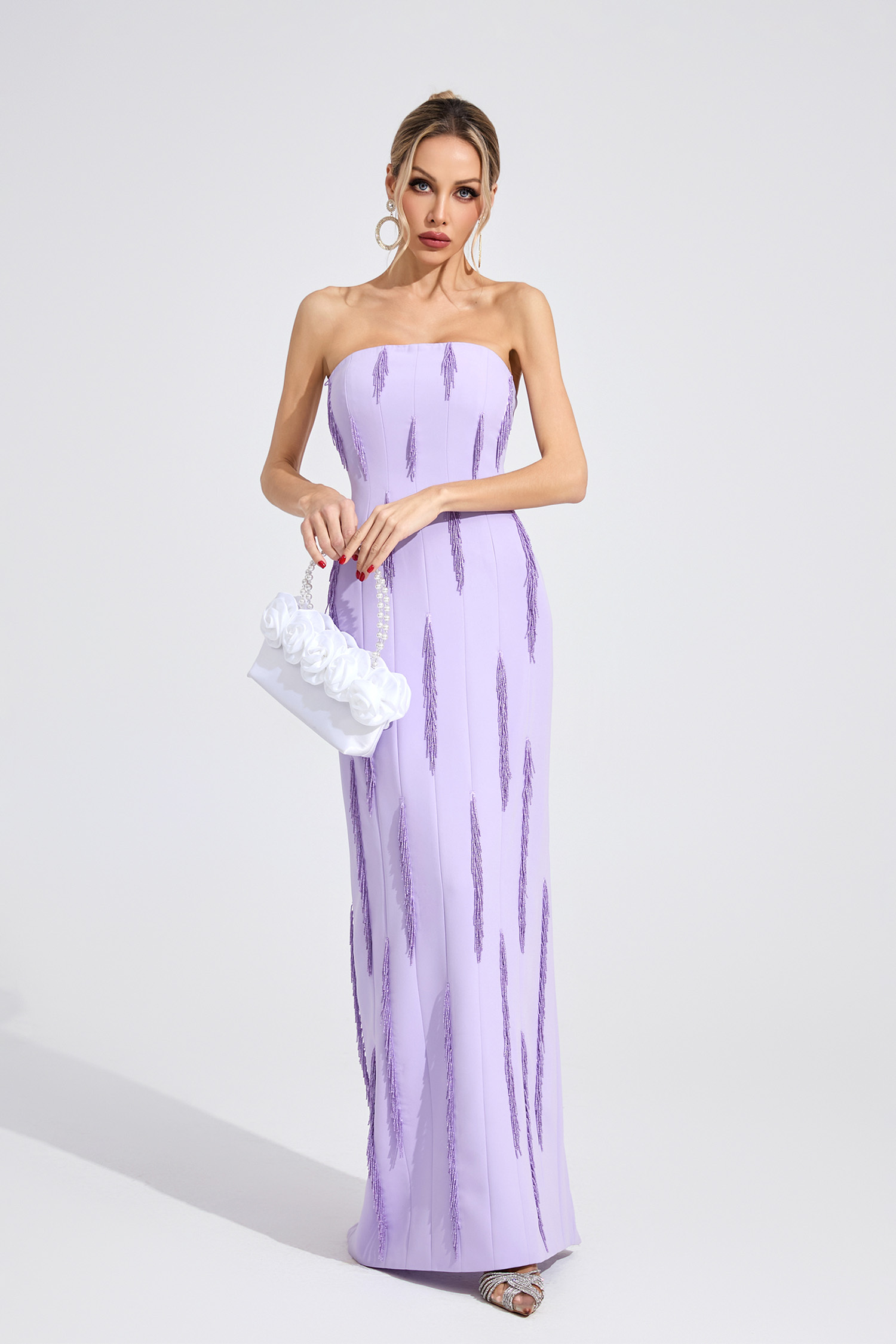 Stone Violet Floral Maxi Dress