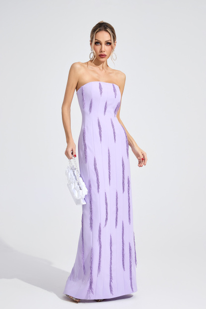 Stone Violet Floral Maxi Dress