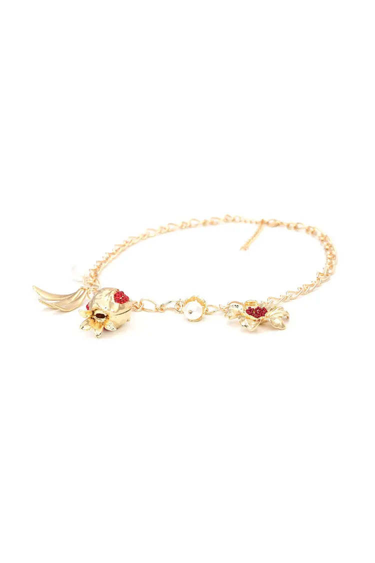 Macadam Pomegranate Flower Necklace