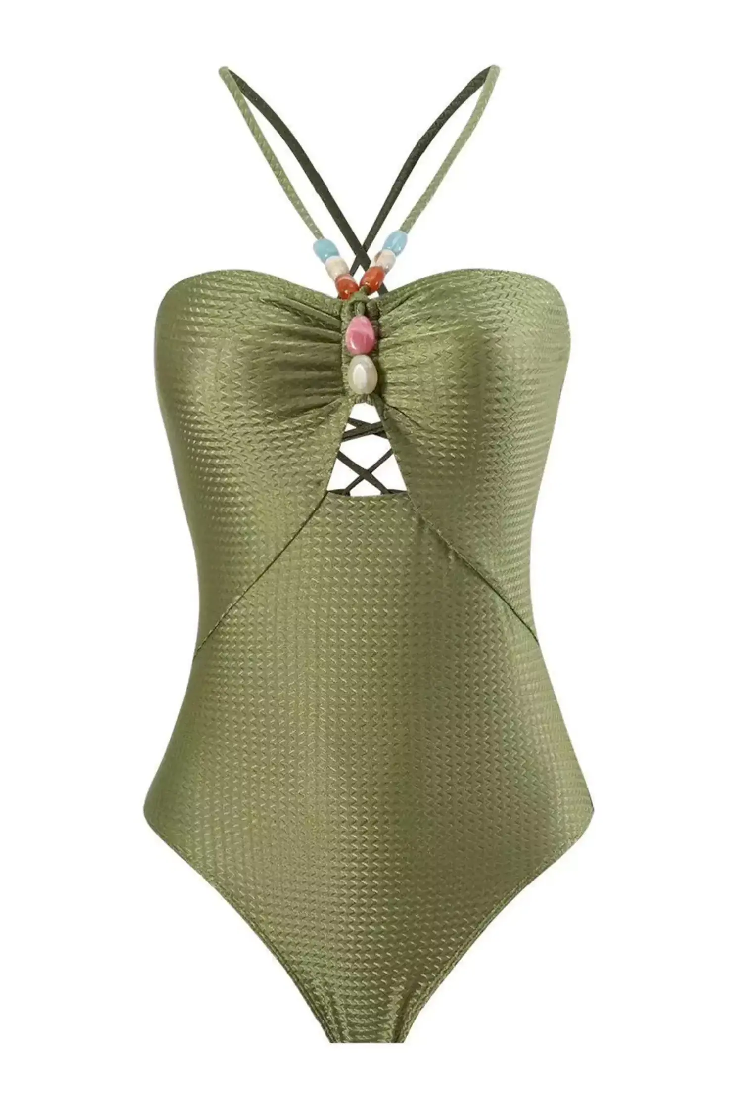 Felix Green Halter One Piece Swimwear