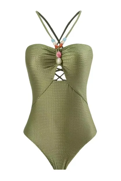 Felix Green Halter One Piece Swimwear