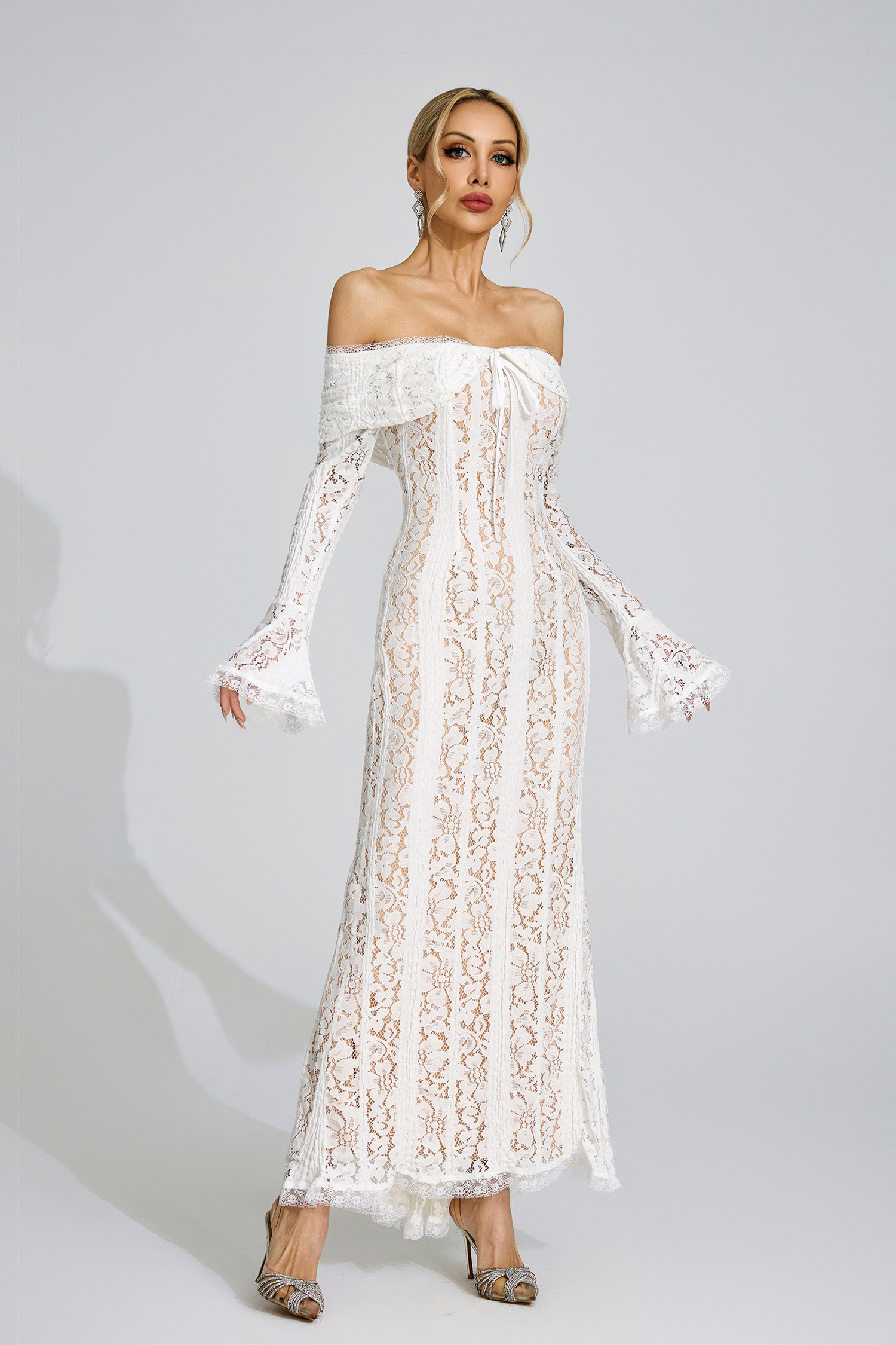 Quinn White Lace Maxi Dress