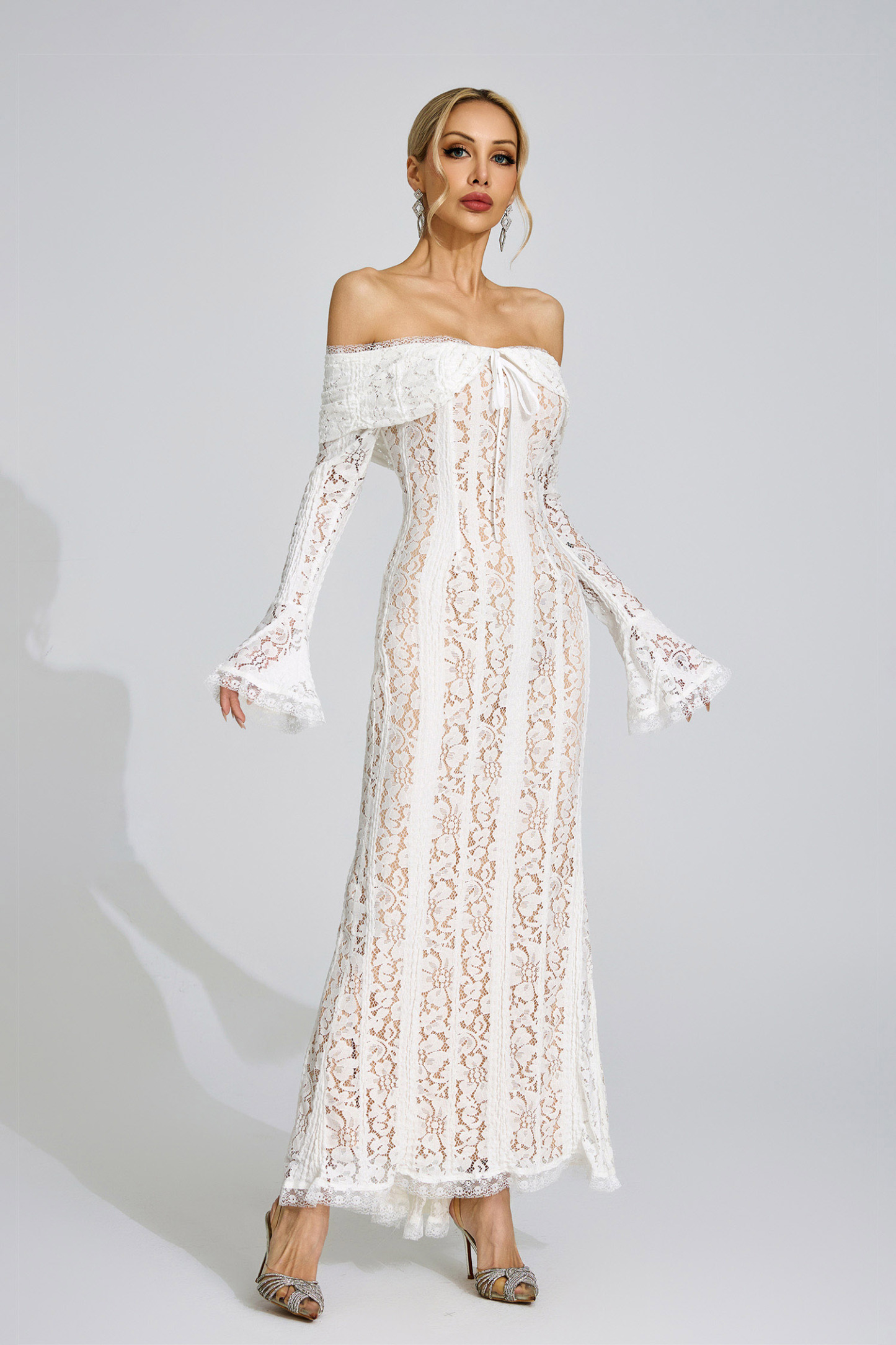 Quinn White Lace Maxi Dress