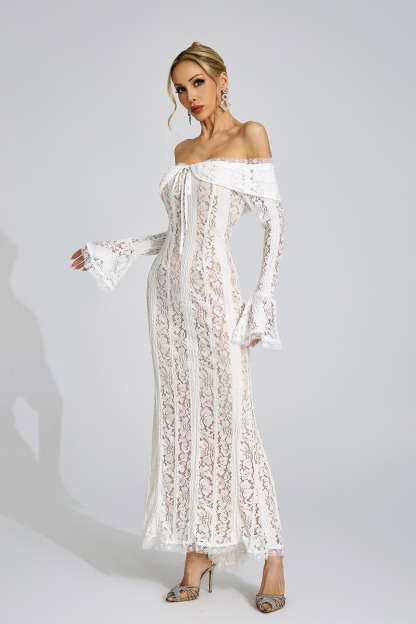 Quinn White Lace Maxi Dress