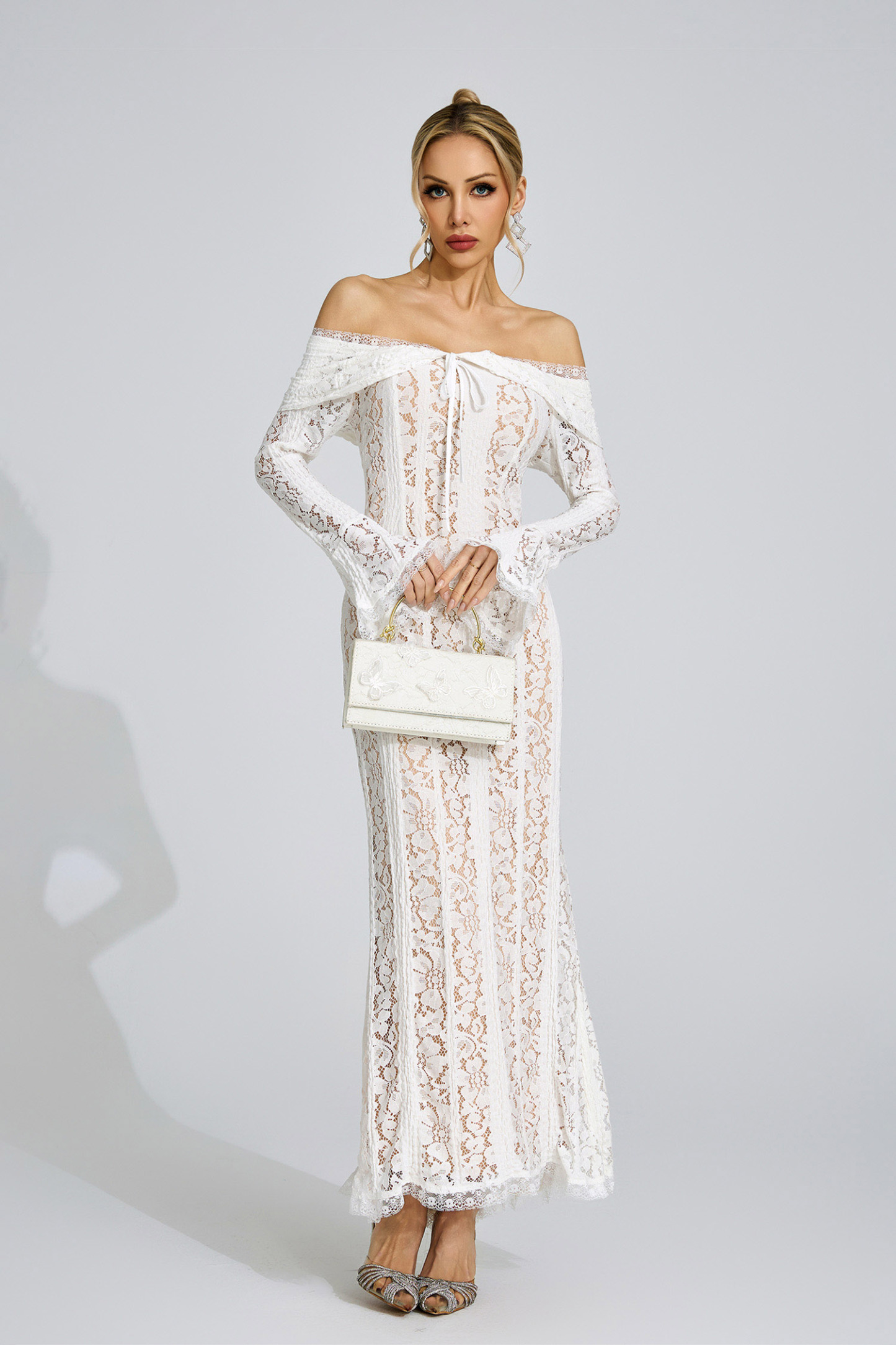 Quinn White Lace Maxi Dress