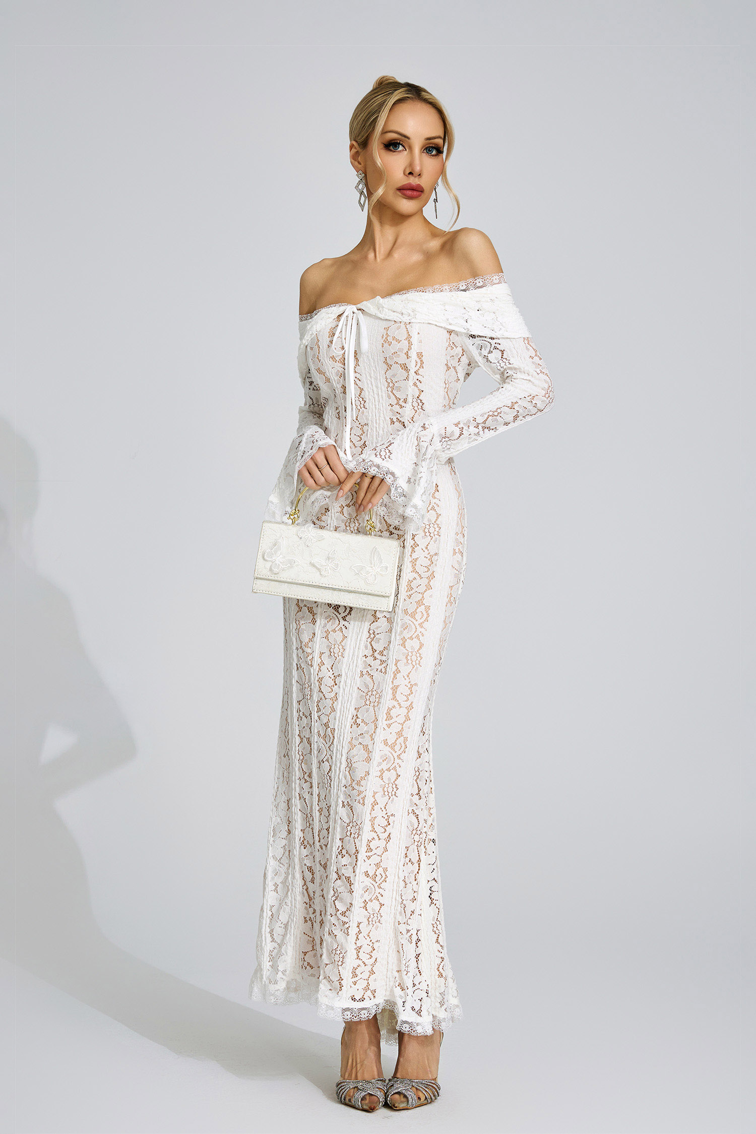Quinn White Lace Maxi Dress