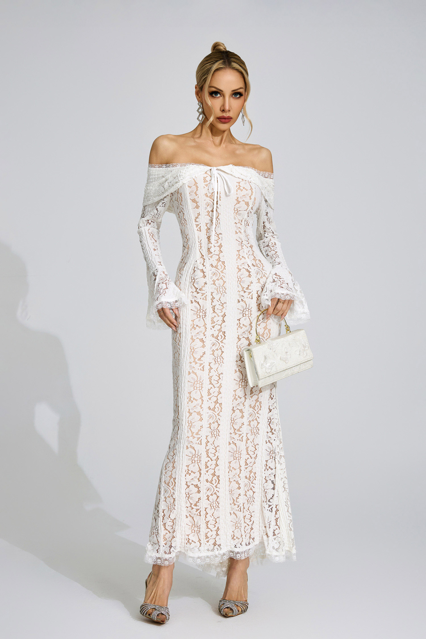 Quinn White Lace Maxi Dress