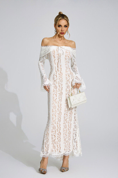 Quinn White Lace Maxi Dress