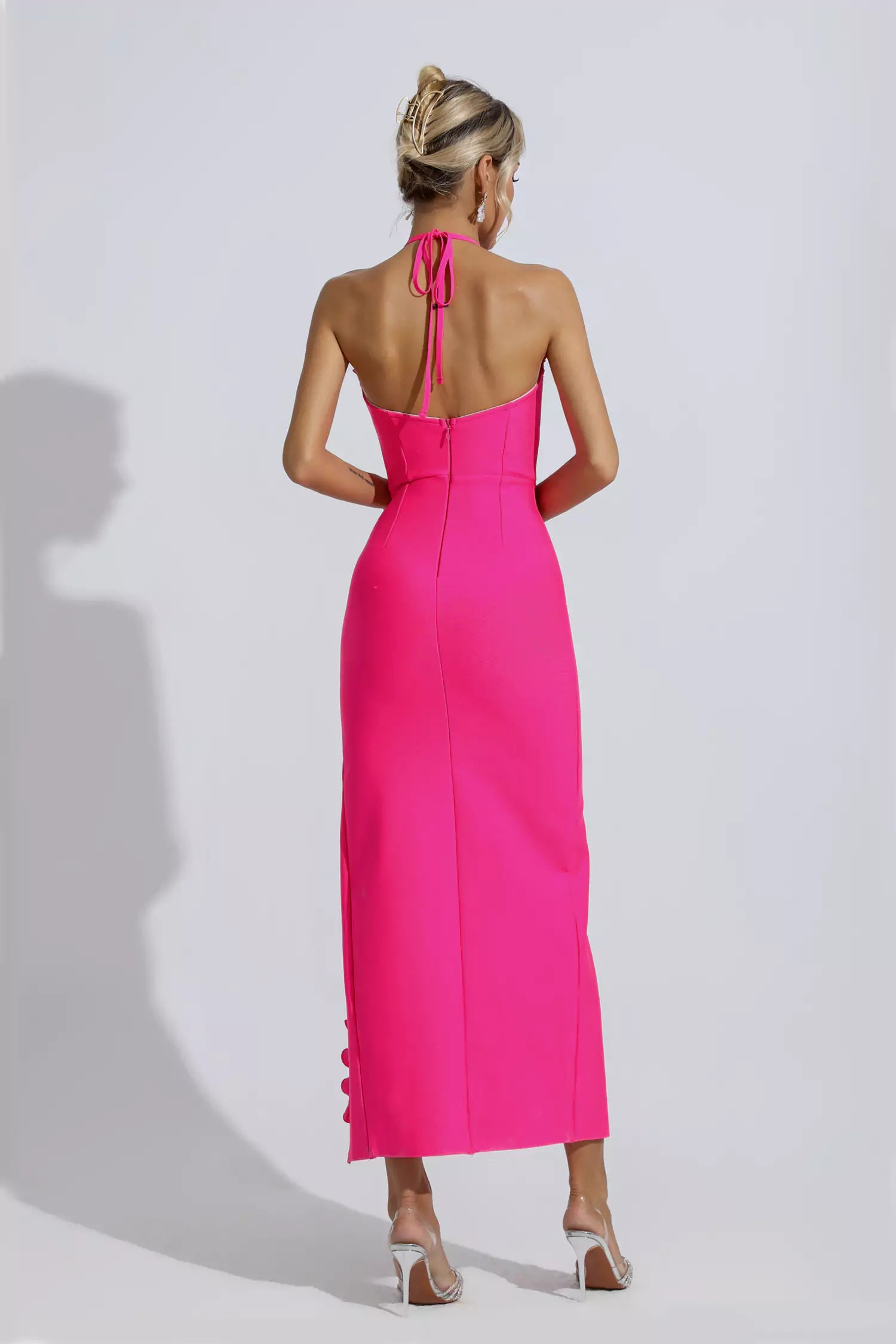 Tim Rose Red Floral Ruched Maxi Dress
