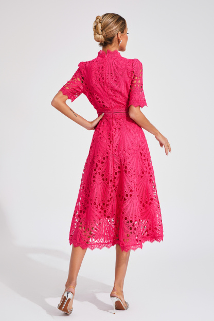 Venus Rose Red Cut Out Midi Dress