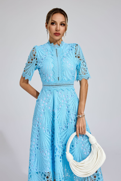 Venus Blue Cut Out Midi Dress