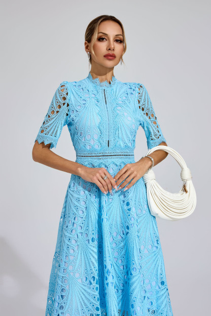 Venus Blue Cut Out Midi Dress