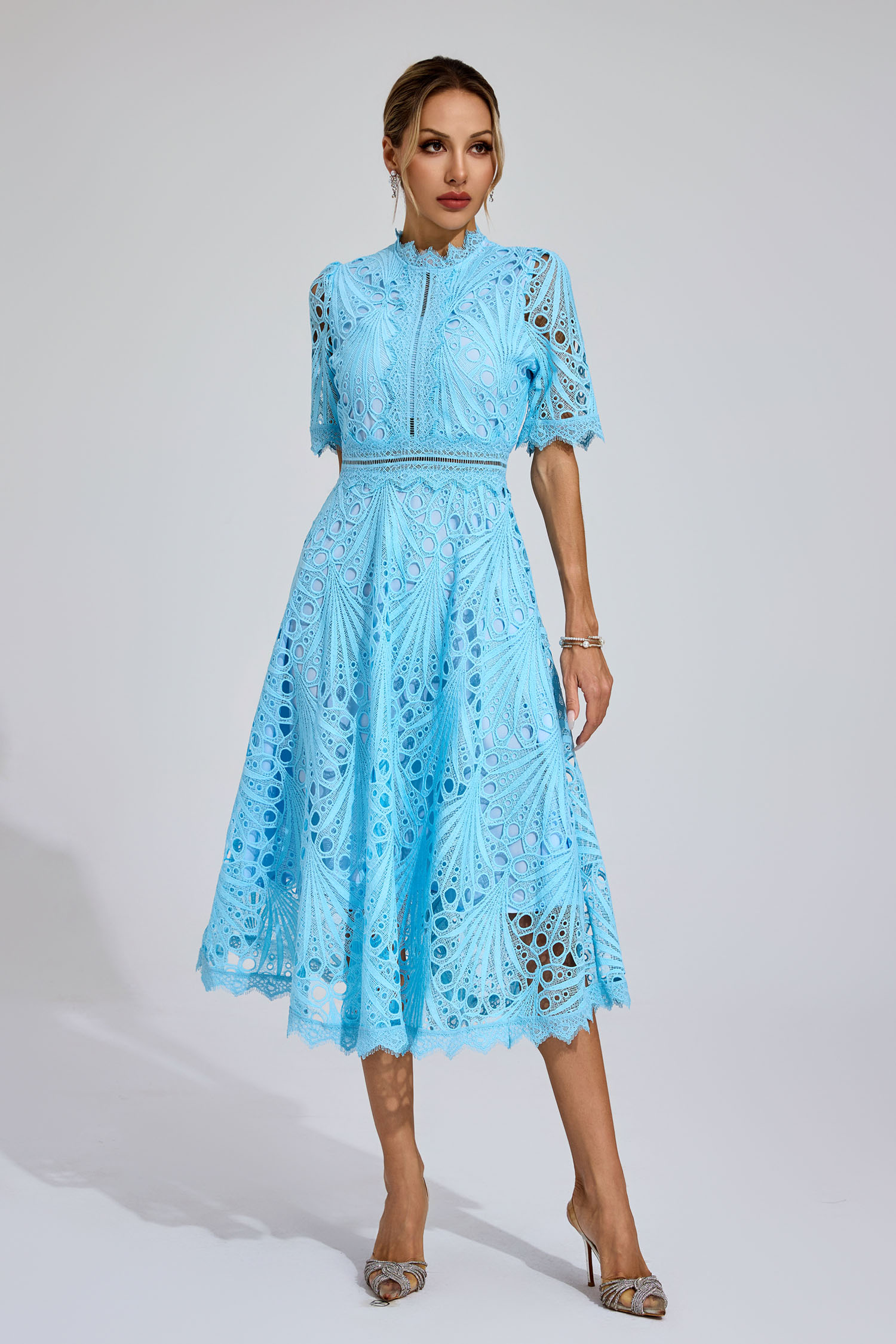Venus Blue Cut Out Midi Dress