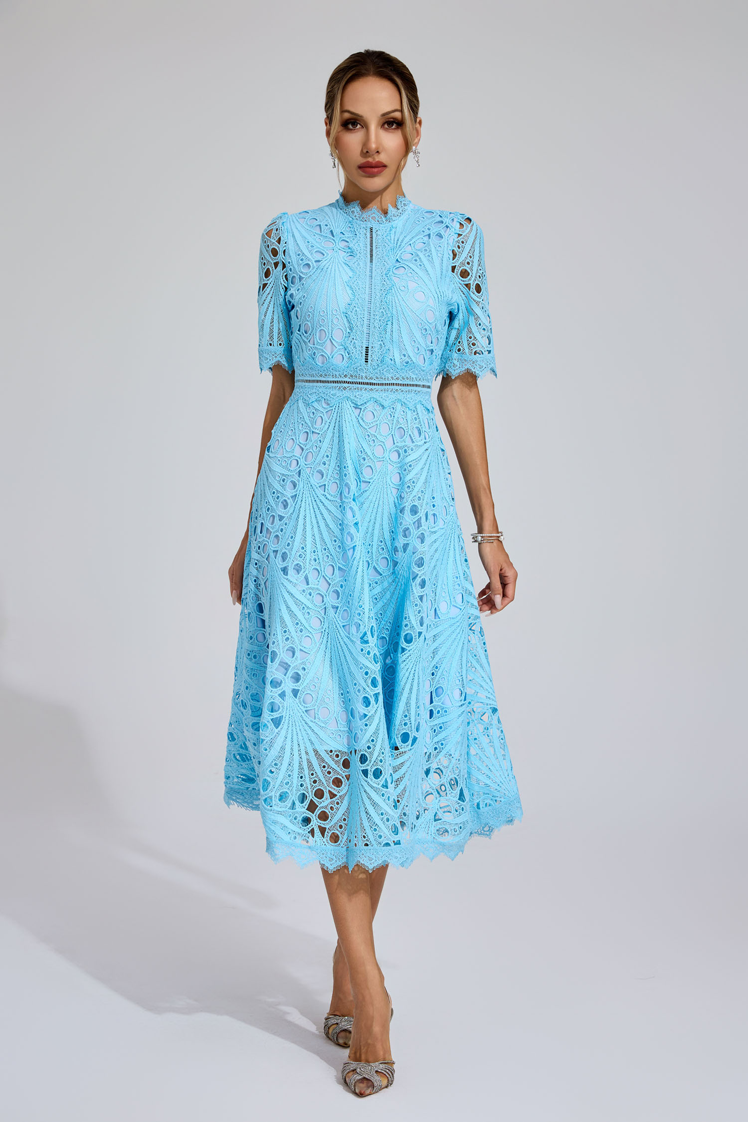 Venus Blue Cut Out Midi Dress