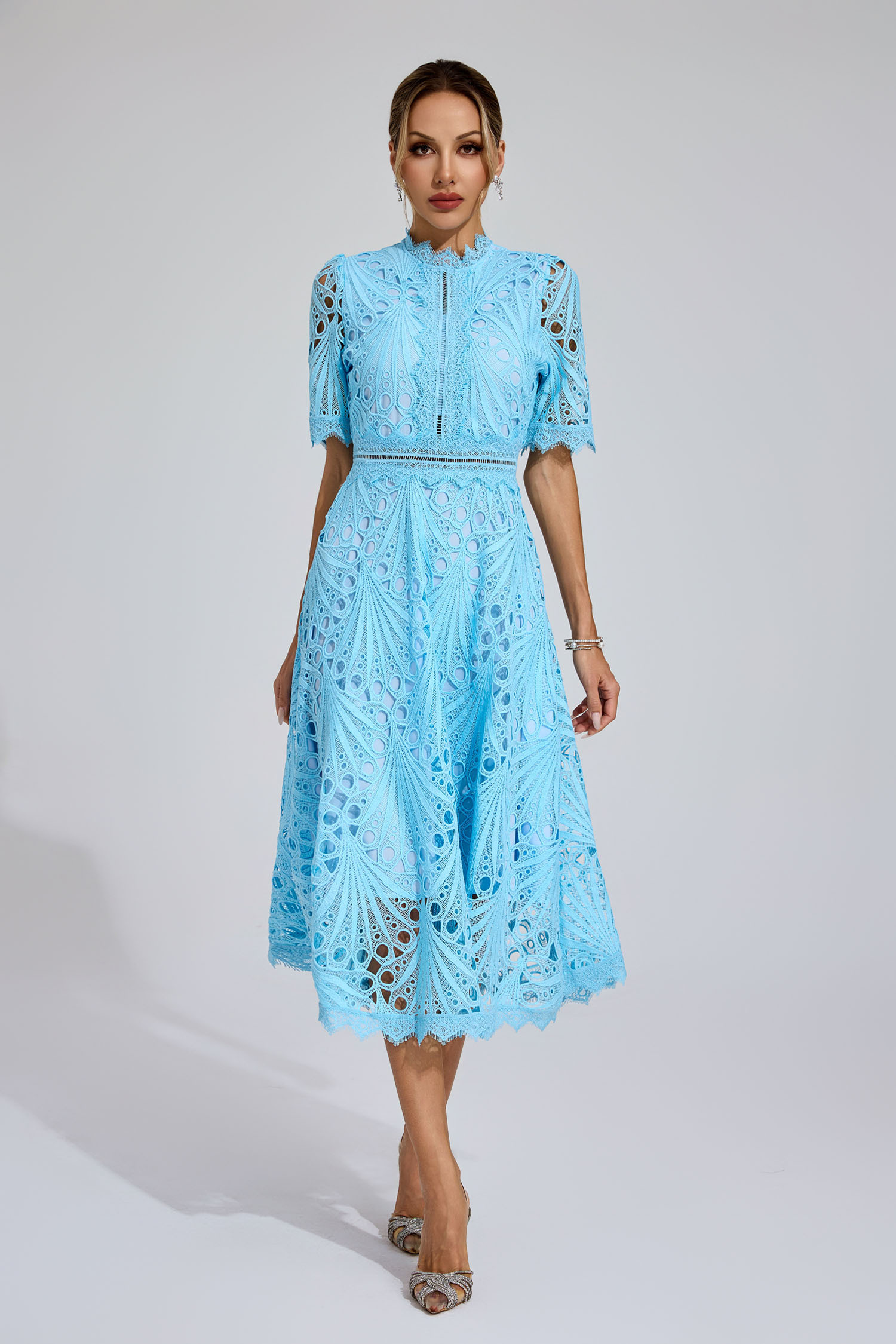 Venus Blue Cut Out Midi Dress