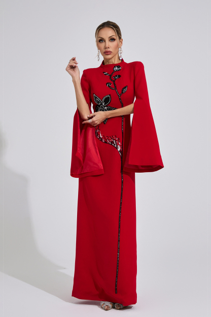 Rapids Red Diamond Maxi Dress