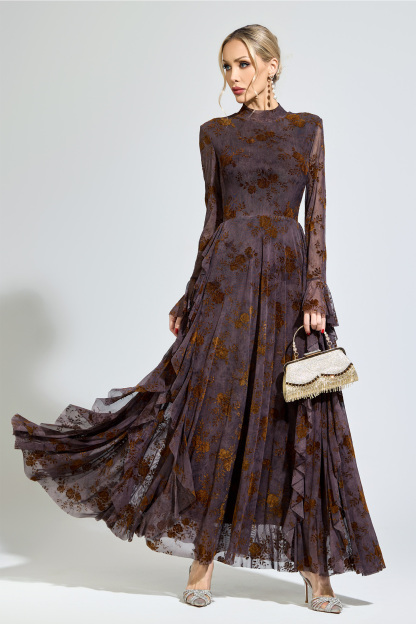 Copernicus Dark Brown Prom Dress