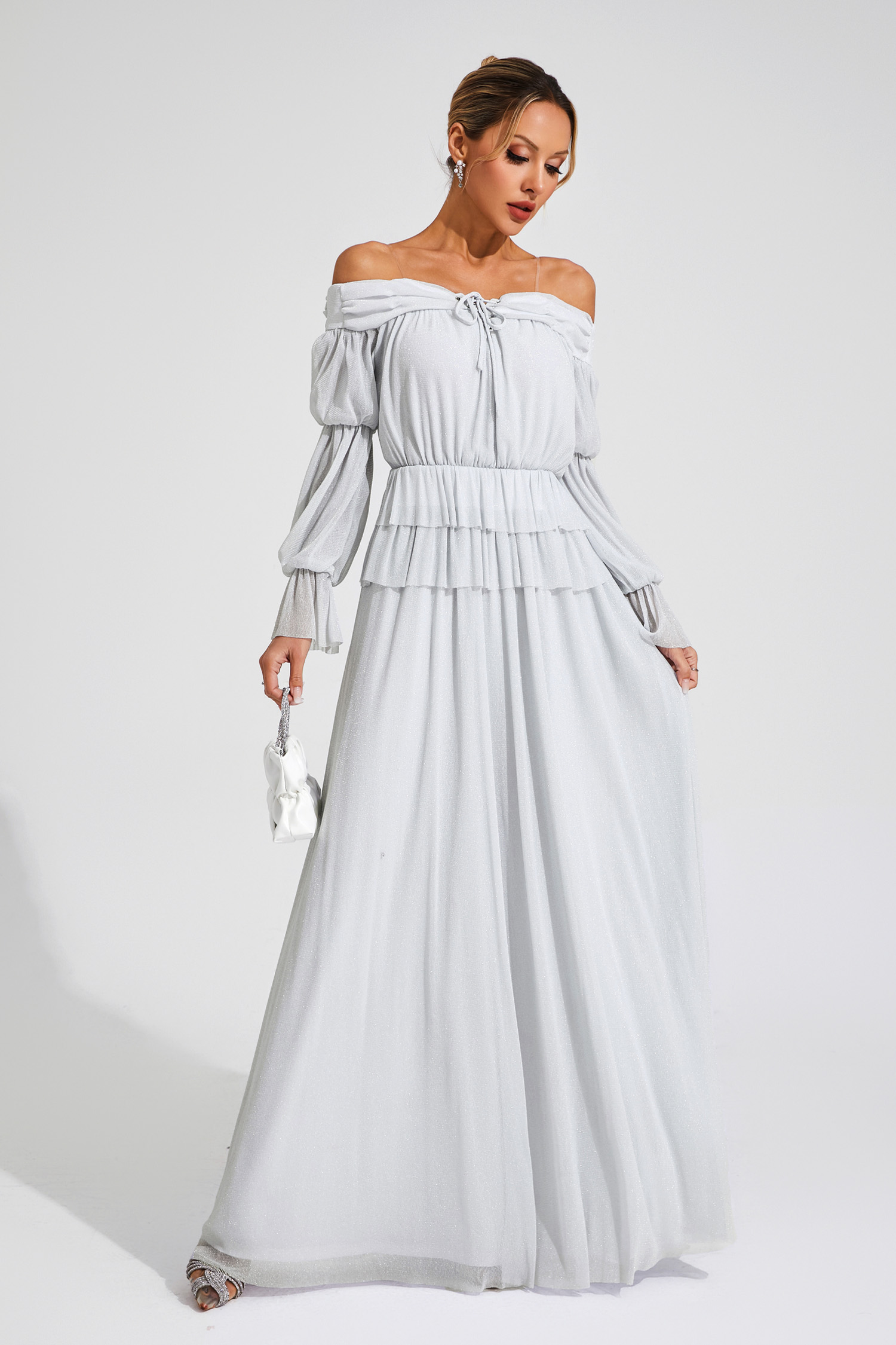 Catharine Grey Off Shoulder Dress
