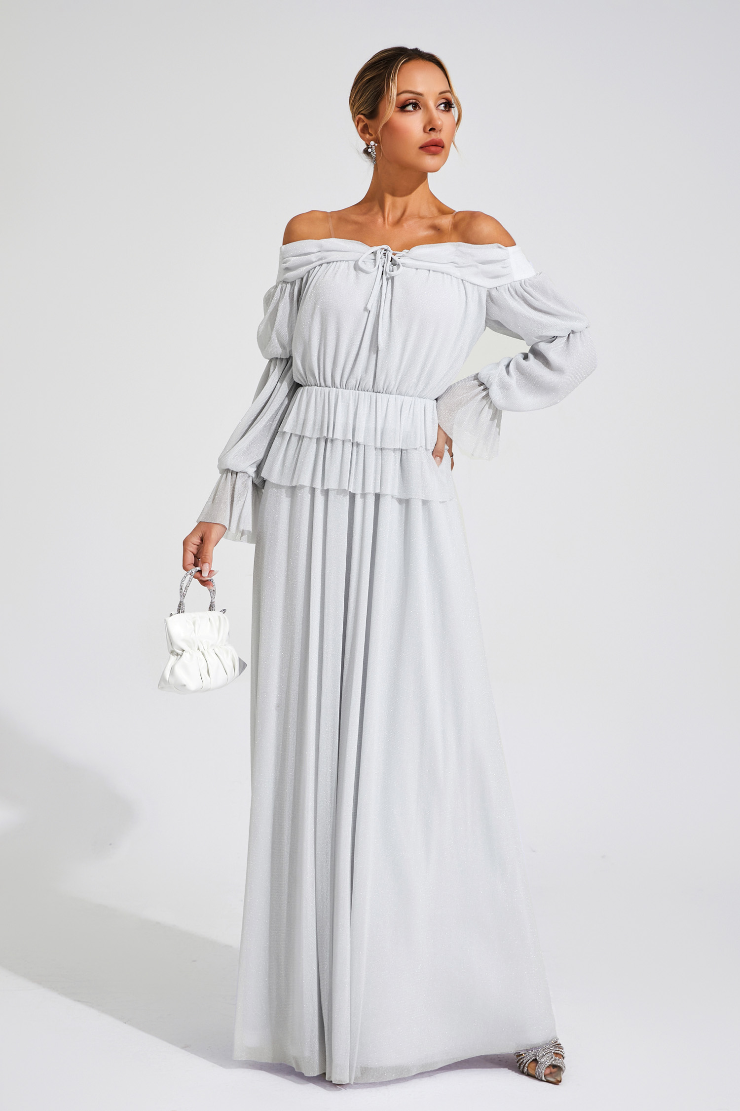 Catharine Grey Off Shoulder Dress