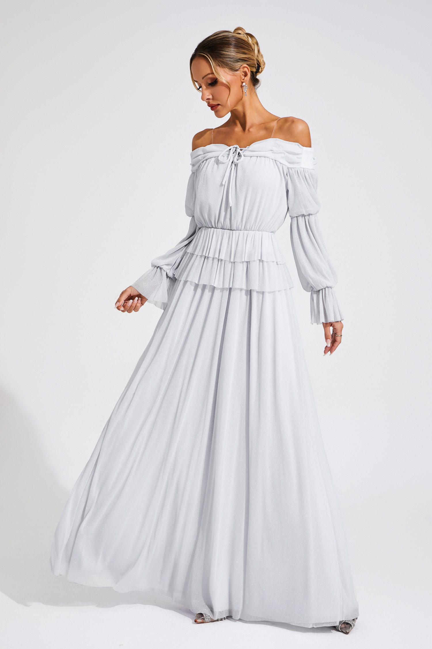 Catharine Grey Off Shoulder Dress
