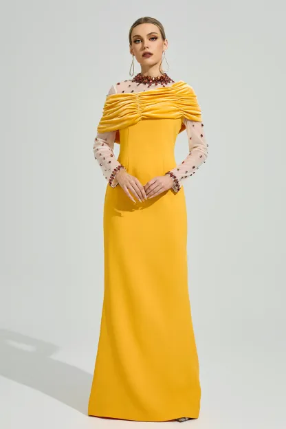 Hundertwasser Yellow Diamond Formal Dress