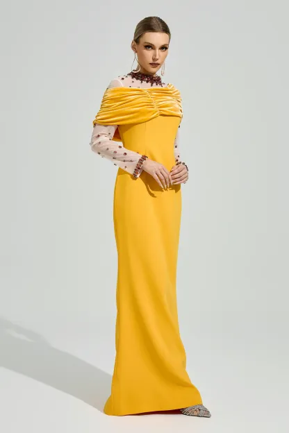 Hundertwasser Yellow Diamond Formal Dress