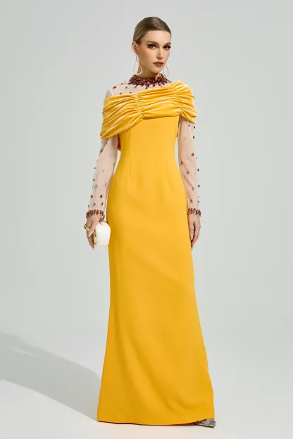 Hundertwasser Yellow Diamond Formal Dress