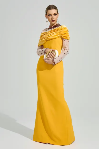 Hundertwasser Yellow Diamond Formal Dress
