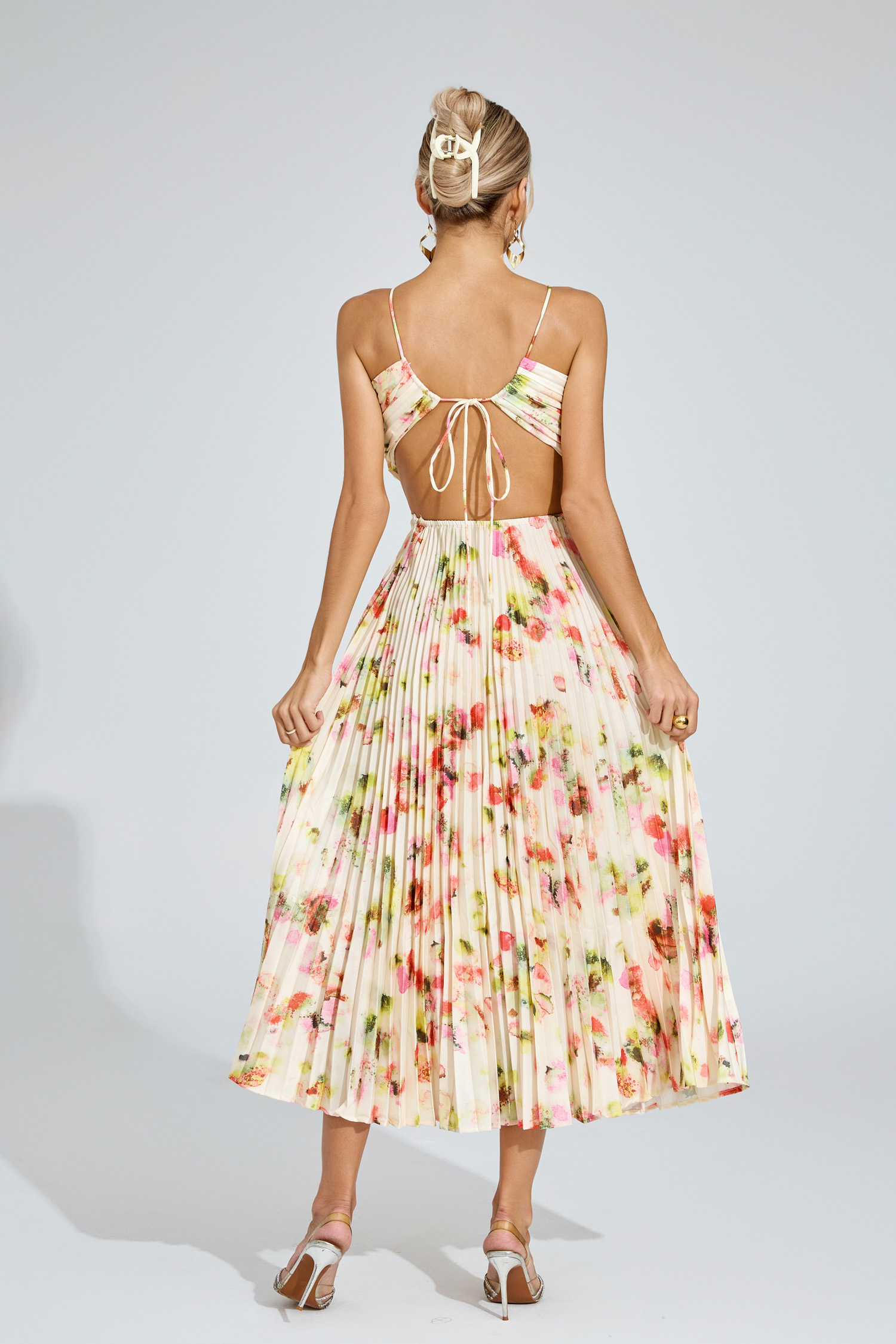 Polly Floral Pleated Maxi Dress