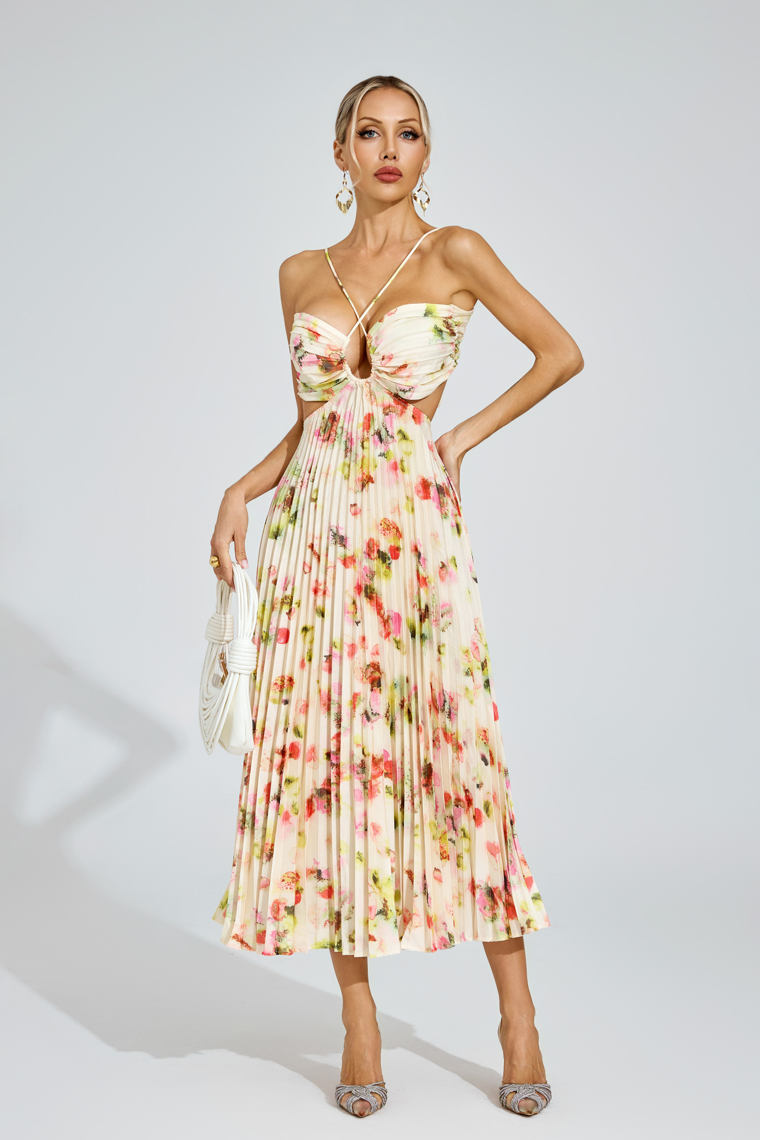Polly Floral Pleated Maxi Dress
