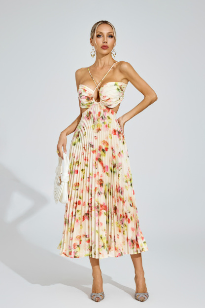 Polly Floral Pleated Maxi Dress