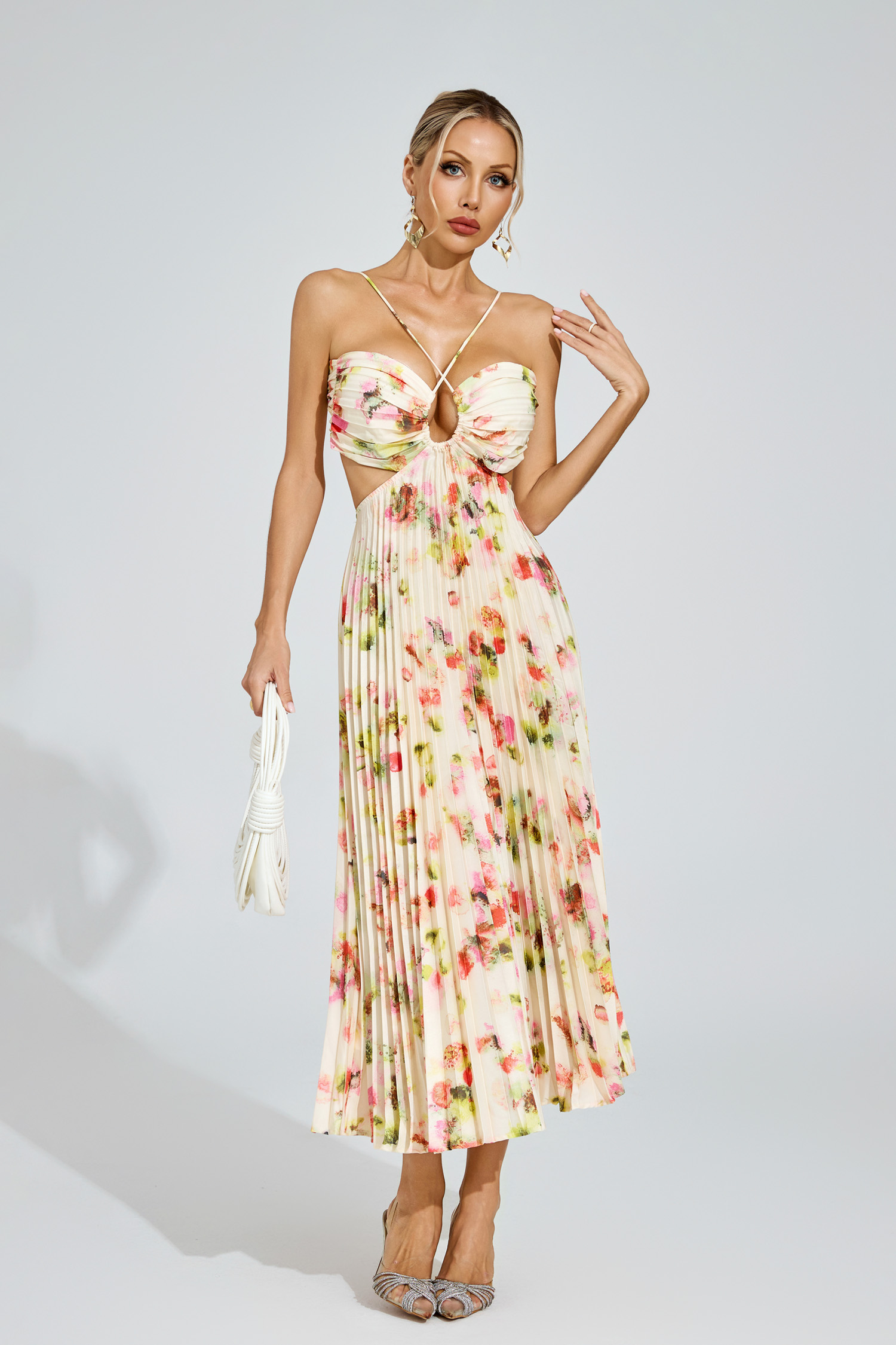 Polly Floral Pleated Maxi Dress