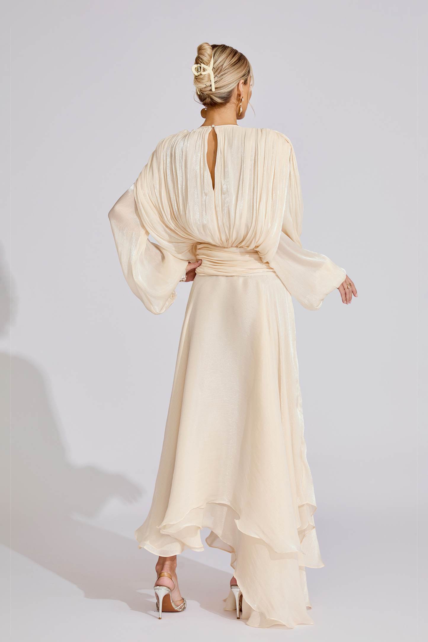 Ingemar Apricot Long Sleeve Maxi Dress