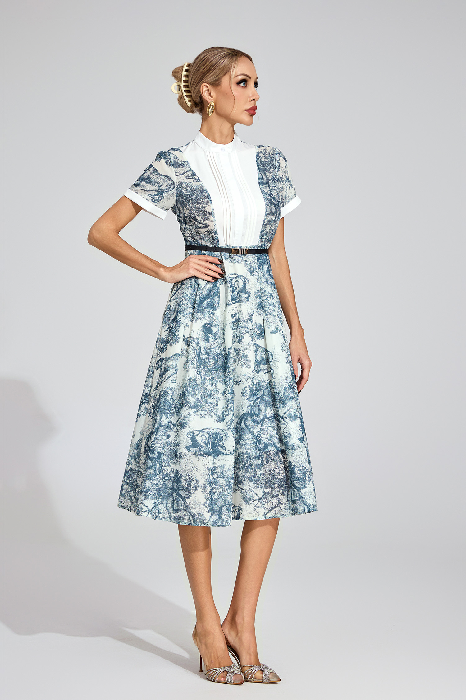 Dell White Printed Maxi Dress