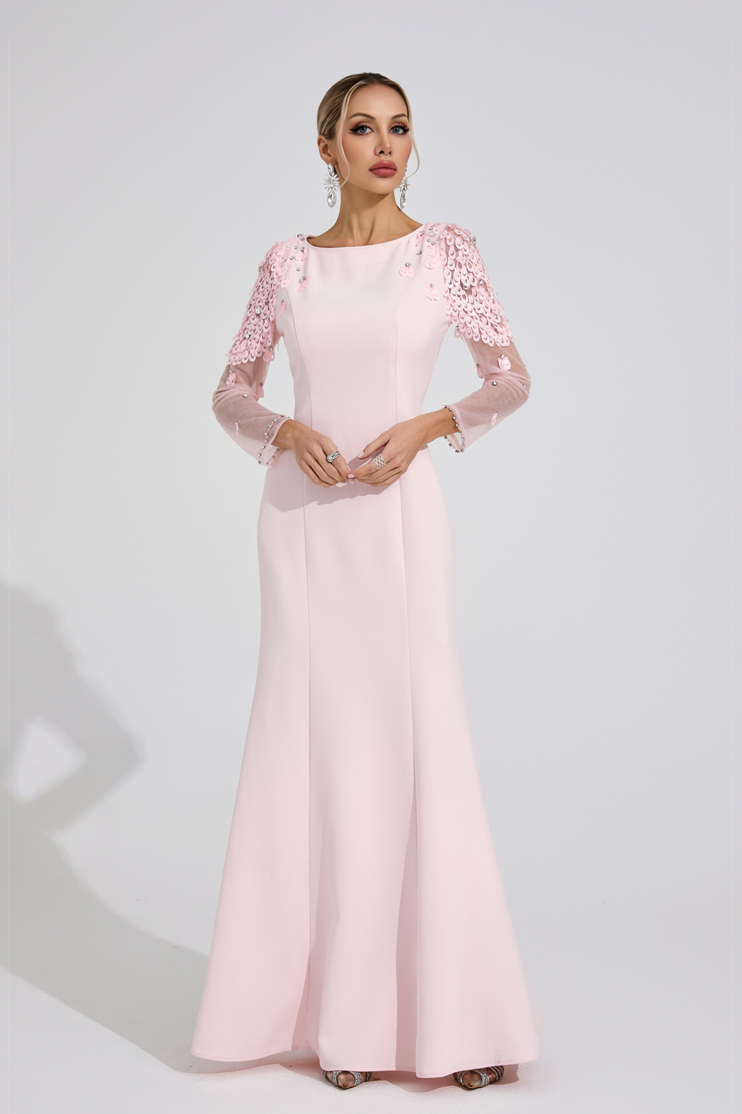 Creek Pink Sequined Maxi Dress