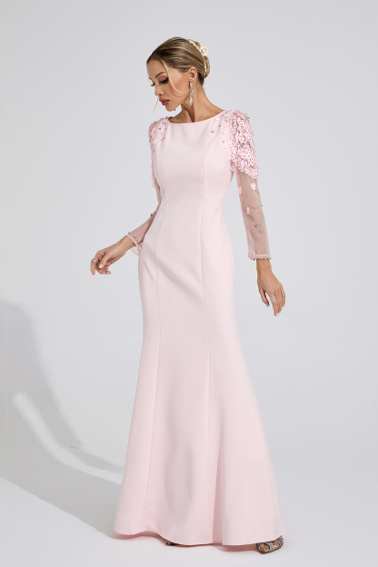 Creek Pink Sequined Maxi Dress