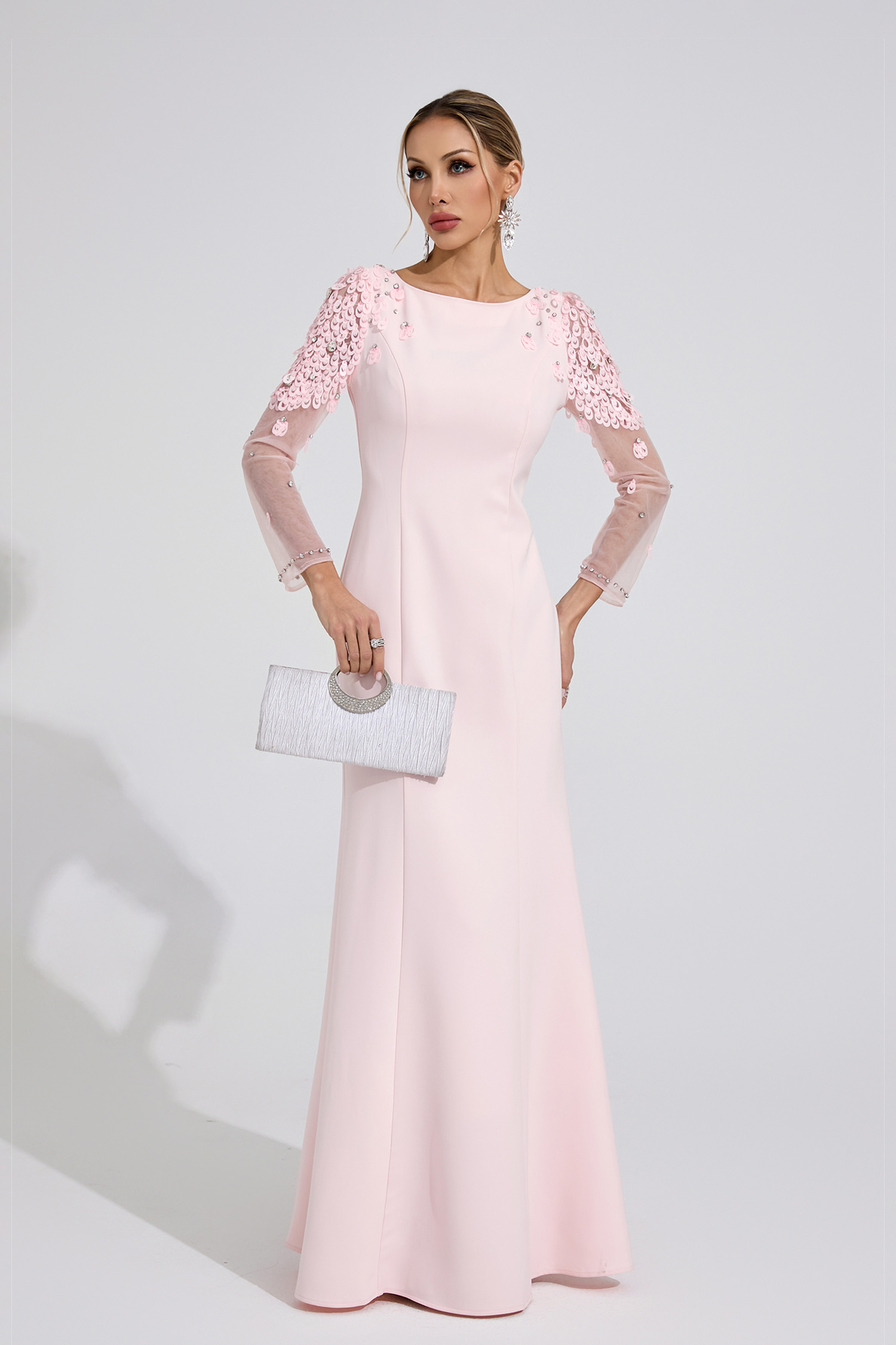 Creek Pink Sequined Maxi Dress