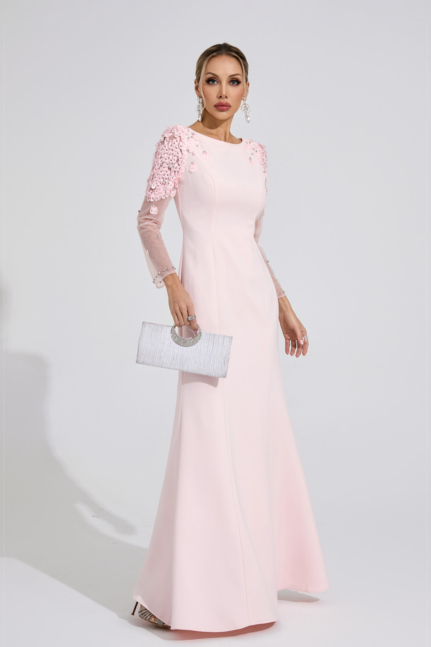 Creek Pink Sequined Maxi Dress