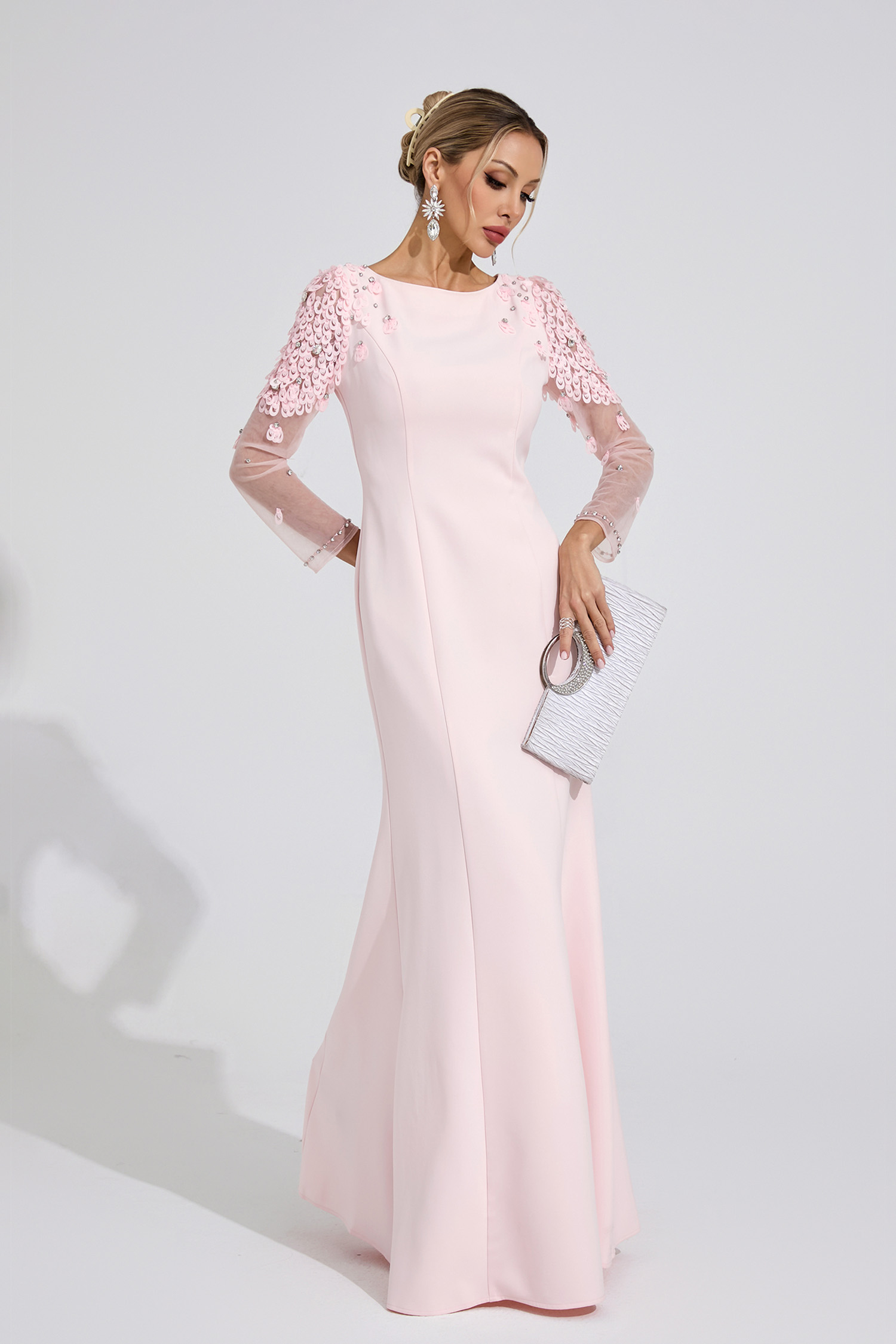 Creek Pink Sequined Maxi Dress