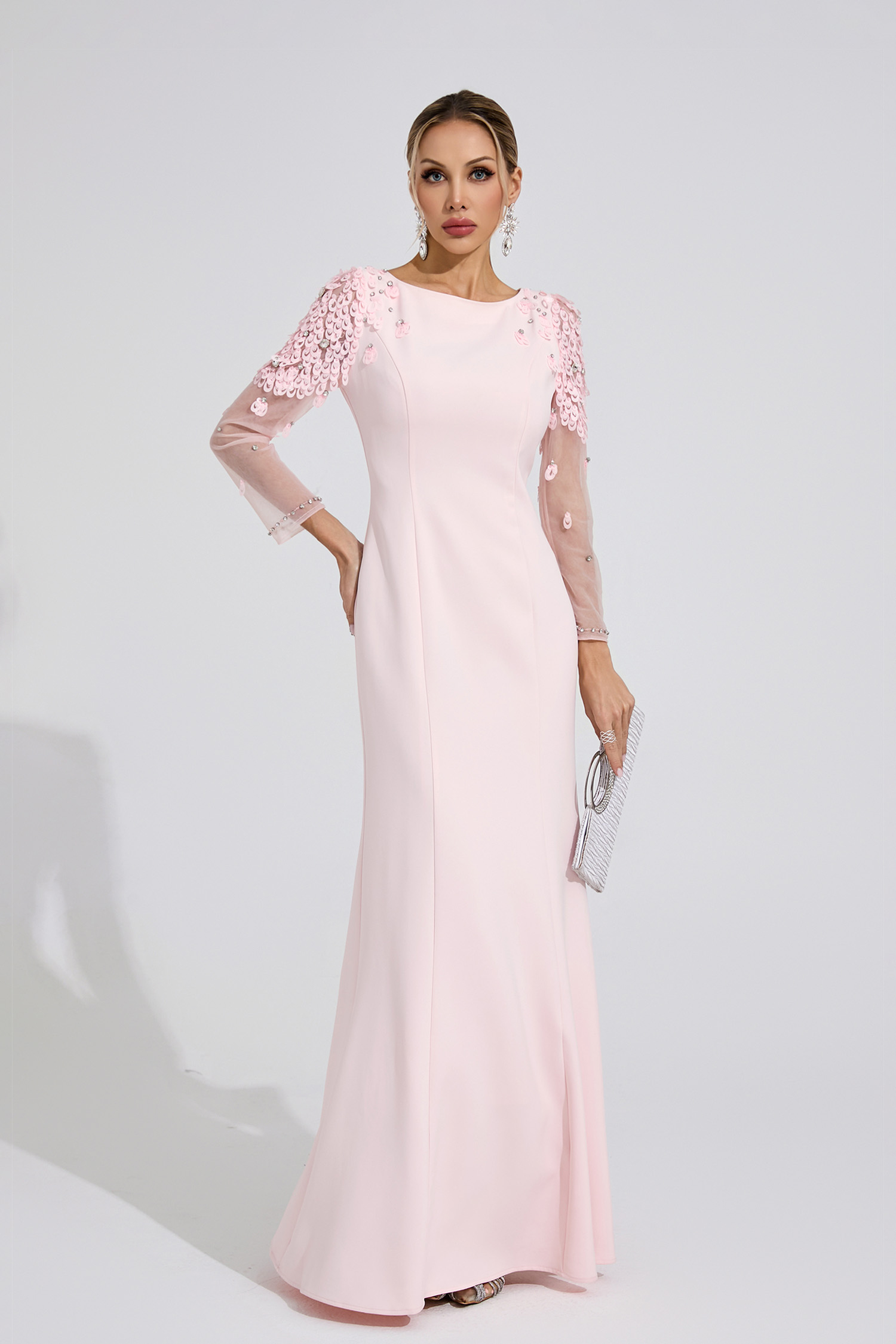 Creek Pink Sequined Maxi Dress