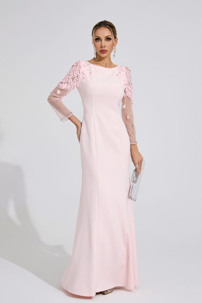 Creek Pink Sequined Maxi Dress